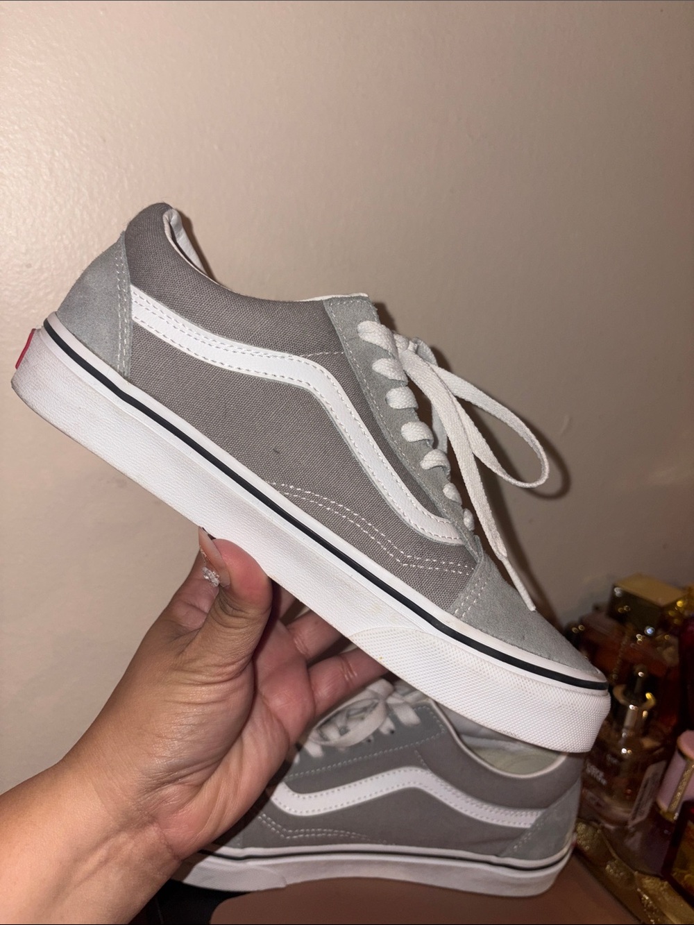 Vans Gray and White Suede Old Skool Sneakers